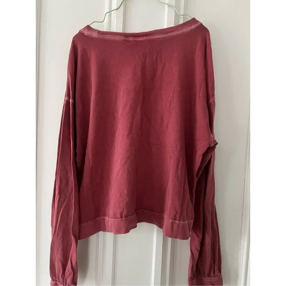 Old Navy distressed brick rec/ pink long sleeve cropped t-shirt XL